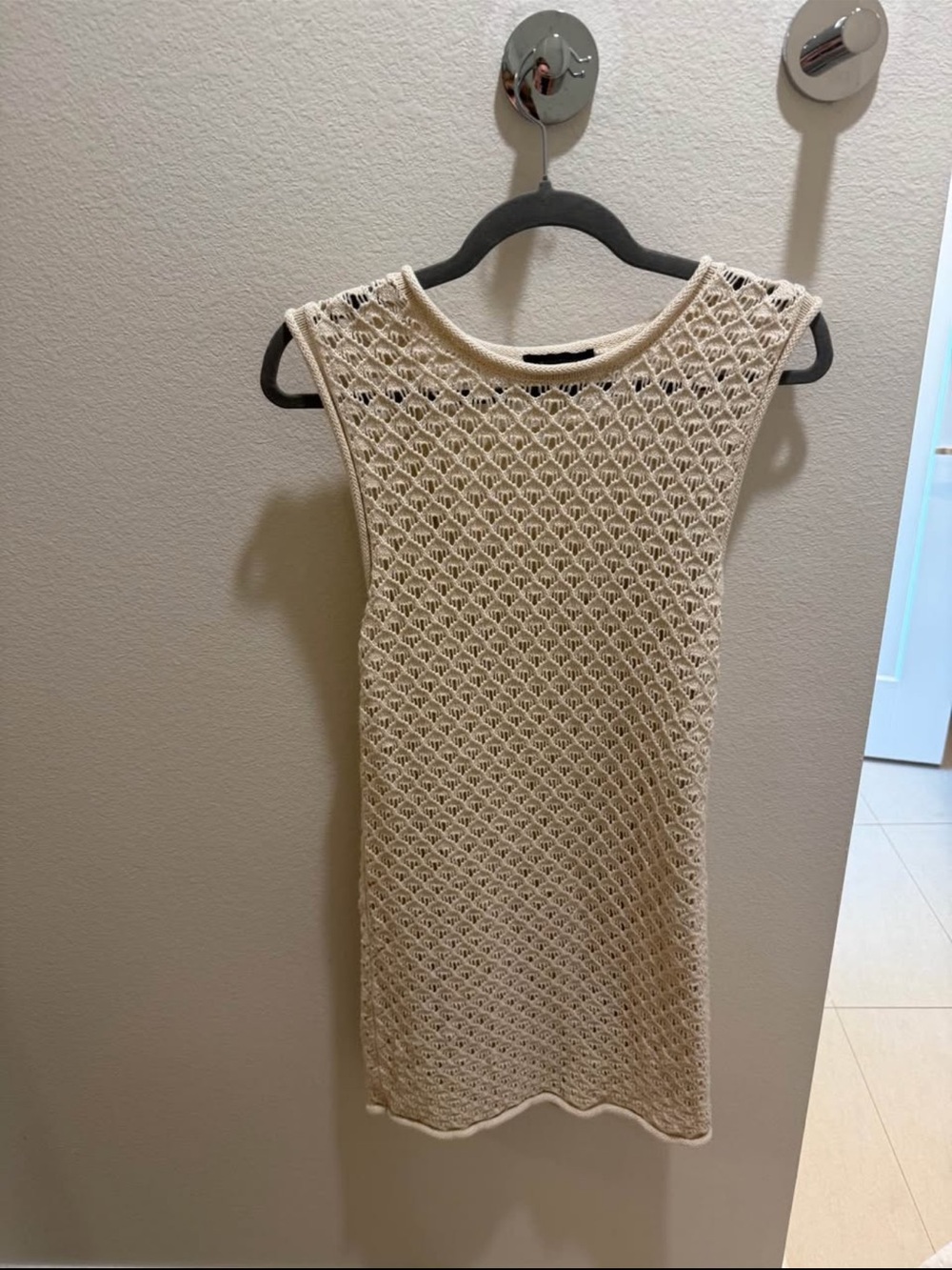 Sanctuary Sleeveless Crochet Knit Dress - Cream